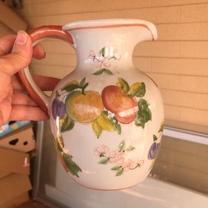 Hand Painted Fruit Decor Pitcher Made in Thailand